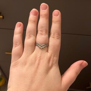 Pandora Princess Wishbone Ring size 58
